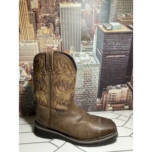 Justin Men's Pull-On SteelToe Western Boots SE4682 Brown Size 11.5